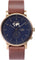 La Maison Inland The August 41mm Watch with Extra 20mm Belt - Unisex - Antique Gold - Navy - Brown Leather