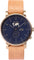 La Maison Inland The August 41mm Watch with Extra 20mm Belt - Unisex - Antique Gold - Navy - Natural Leather