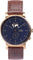 La Maison Inland The August 41mm Watch with Extra 20mm Classic Strap - Unisex - Antique Gold - Navy - Brown Leather