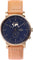 La Maison Inland The August 41mm Watch with Extra 20mm Classic Strap - Unisex - Antique Gold - Navy - Natural Leather