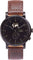 La Maison Inland The August 41mm Watch with Extra 20mm Classic Strap - Unisex - Black - Black - Brown Leather