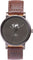La Maison Inland The June 41mm Watch with Extra 20mm Classic Strap - Unisex - Charcoal - Olive grey - Brown Leather