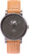La Maison Inland The June 41mm Watch with Extra 20mm Classic Strap - Unisex - Charcoal - Olive grey - Natural Leather