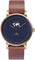 La Maison Inland The June 41mm Watch with Extra 20mm Belt - Unisex - Antique Gold - Navy - Brown Leather