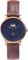 La Maison Inland The June Petite 34mm Watch with Extra 16mm Classic Strap - Unisex - Antique Gold - Navy - Brown Leather