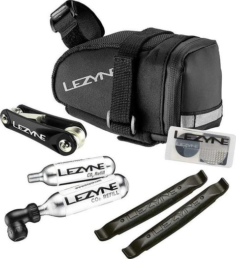 Lezyne Co2 Repair Kit in M-Caddy Saddle Bag 1L