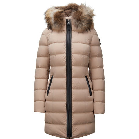 Mackage Calla Stretch Light Down Coat with Natural Raccoon Fur - Women's