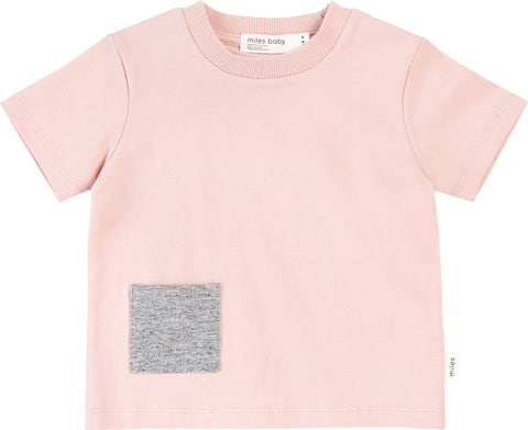 Miles Baby Miles Basic Light Pink T-Shirt with Contrasting Patch Pocket - Kids