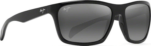 Maui Jim Polarised Wrap Sunglasses Makoa - Neutral Grey Lens - Gloss Black Frame