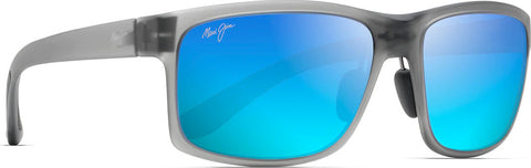 Maui Jim Pokowai Arch - Translucent Matte Grey Frame - Blue Hawaii Polarized Lens Sunglasses