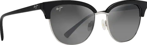 Maui Jim Lokelani Cat Eye Sunglasses - Black With Silver - Neutral Grey Polarized Lens