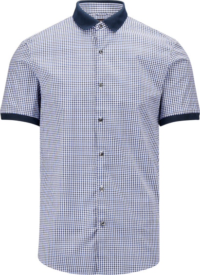 Michael Kors Short Sleeve Stretch Amos Check Shirt - Men's