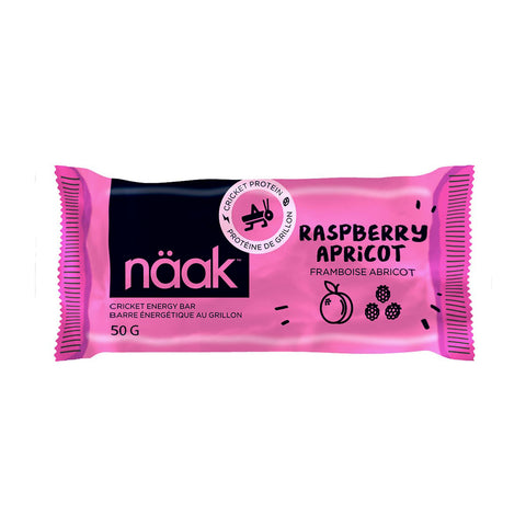 Naak Cricket protein powder energy bar - Raspberry Apricot - Unit (1 x 50g)