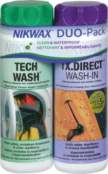 Nikwax Hardshell Clean and Waterproof Duo Pack - 2x300mL