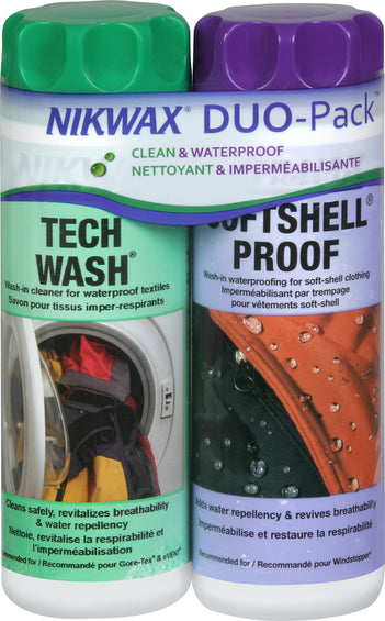Nikwax Softshell Clean and Waterproof Duo Pack - 600mL
