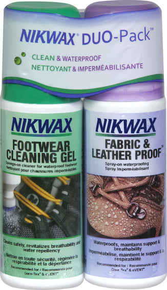 Nikwax Fabric and Leather Footwear Clean and Waterproof Duo Pack