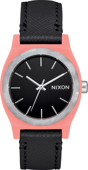 Nixon Medium Time Teller Leather Watch - Women's