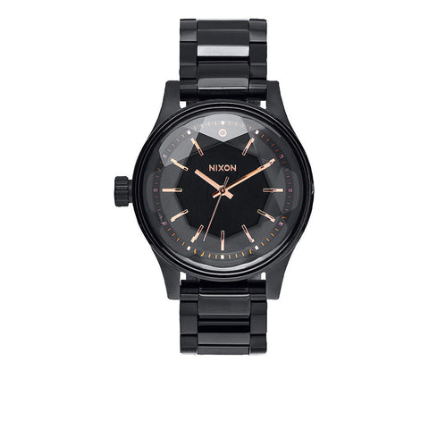 Nixon Women's Facet 38 - All Black - Rose Gold