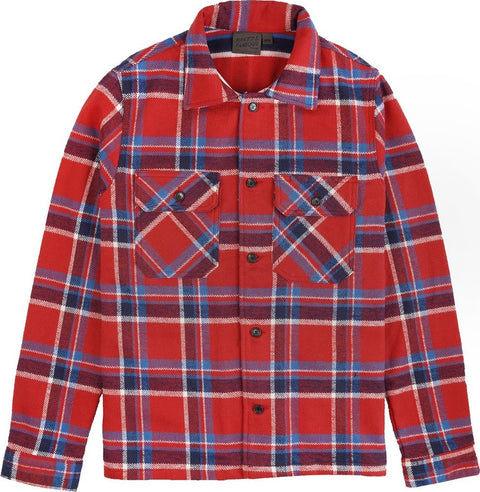 Naked & Famous Work Shirt - Heavyweight Vintage Flannel - Red - Men's