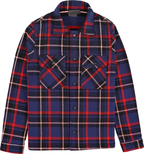 Naked & Famous Work Shirt - Heavyweight Vintage Flannel - Navy - Blue - Men's