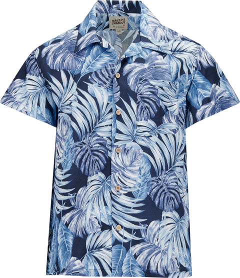 Naked & Famous Aloha Shirt - Tropical Leaves Navy - Men's