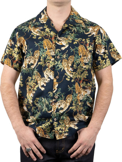 Naked & Famous Aloha Shirt - Japanese Tigers - Navy - Men's
