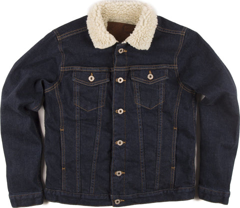 Naked & Famous Denim Sherpa Jacket - 13oz Indigo Stretch Denim - Women's