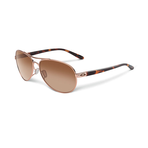 Oakley Feedback Sunglasses - Rose Gold - VR50 Brown Gradient Lens - Women's