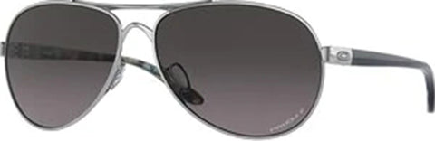 Oakley Feedback Sunglasses - Polished Chrome - Prizm Grey Gradient Polarized Lens - Women's