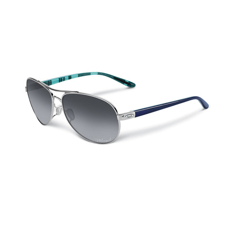 Oakley Feedback - Polished Chrome - Grey Grad Polarized Lens Sunglasses
