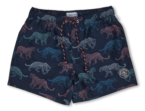 Original Penguin Leopard Print Swim Trunks - Men's