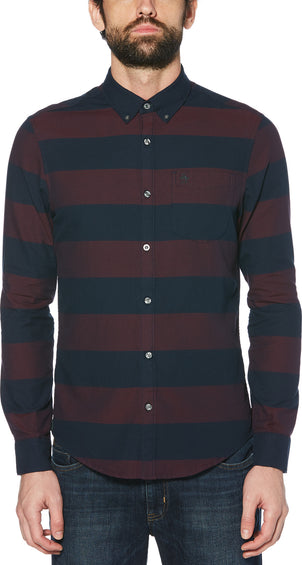Original Penguin Oxford Dobby Long Sleeve Button-Down Rugby Shirt - Men's