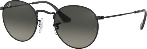 Ray-Ban Round Flat Lenses - Polished Black - Black Grey Gradient