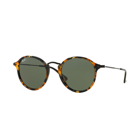 Ray-Ban Round Fleck Sunglasses - Tortoise Black Frame - Green Classic G-15 Lens