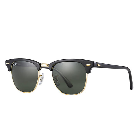Ray-Ban Clubmaster Classic - Black Frame - Green Classic G-15 Lens