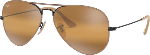 Ray-Ban Aviator Mirror - Light Brown-Black - Yellow Gradient Mirror (Small)