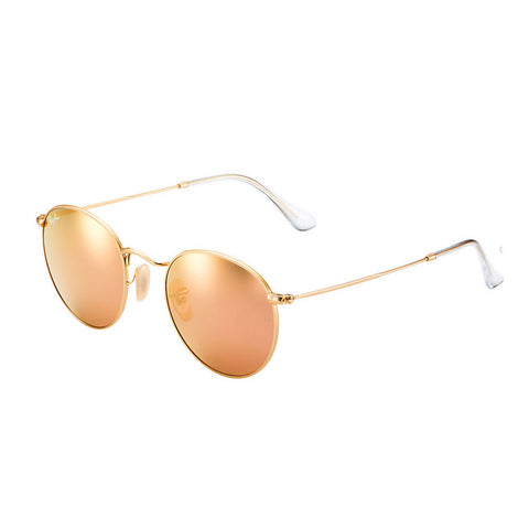 Ray-Ban Round Flash - Gold Frame - Copper Flash Lens