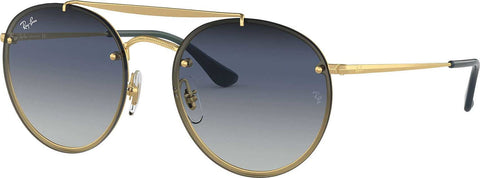 Ray-Ban Blaze Round Double Bridge - Gold - Blue Gradient Mirror