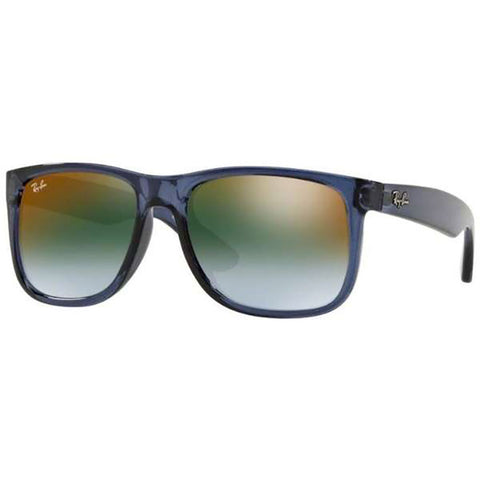 Ray-Ban Justin - Transparent Blue Frame - Green Gradient Mirror Red Lens