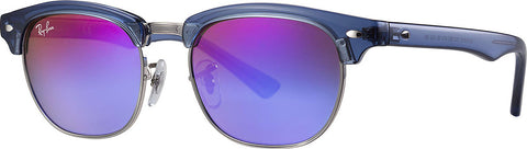 Ray-Ban Clubmaster - Transparent Blue - Green Mirror Blue Gradient Violet  - Kids