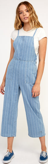 RVCA Called It Striped Denim Overalls - Women's