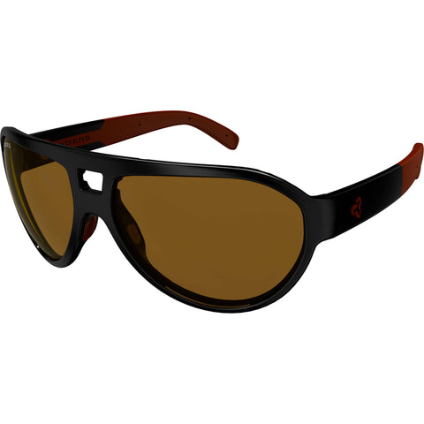 Ryders Hiline Poly Black-Red - Brown Lens Sunglasses