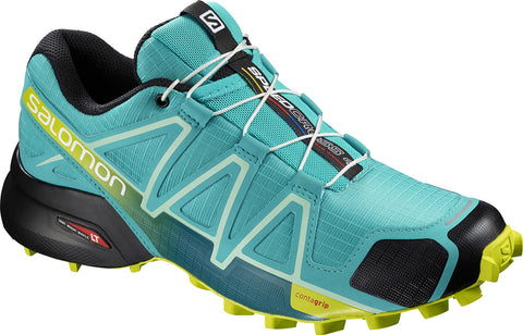Salomon Women's Speedcross 4 Trail Running Shoes Bluebird - Acid Lime - Black