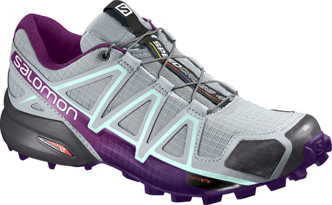 Salomon Women's Speedcross 4 Trail Running Shoes Quarry - Acai - Fair Aqua