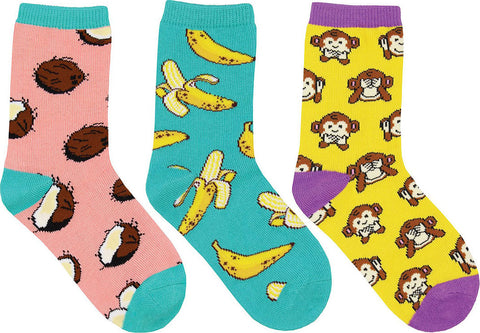 Socksmith 3 Pack  Spunky Monkey  Socks - Kids