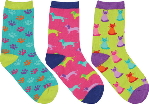 Socksmith 3 Pack  Mini Paws And Claws Socks - Kids