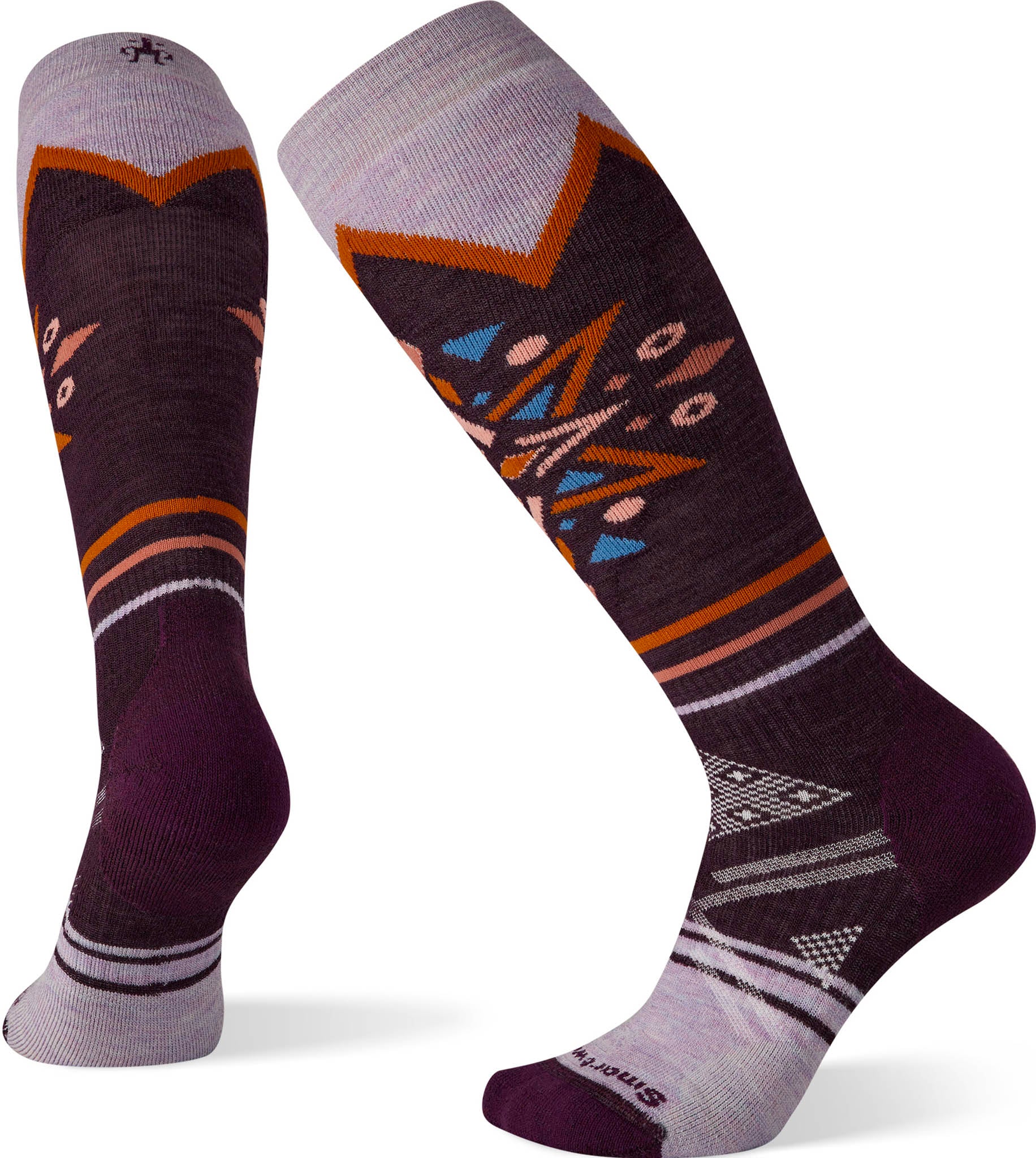 Smartwool Performance Ski Full Cushion Mountain Snowflake Pattern Over