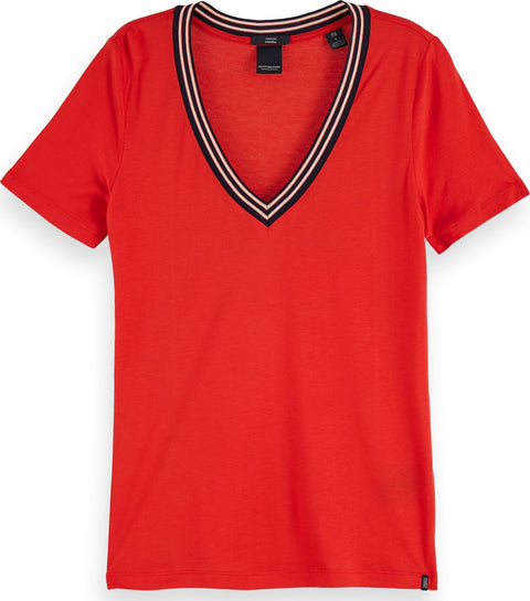 Scotch & Soda Short Sleeved V-Neck T-Shirt - Women's