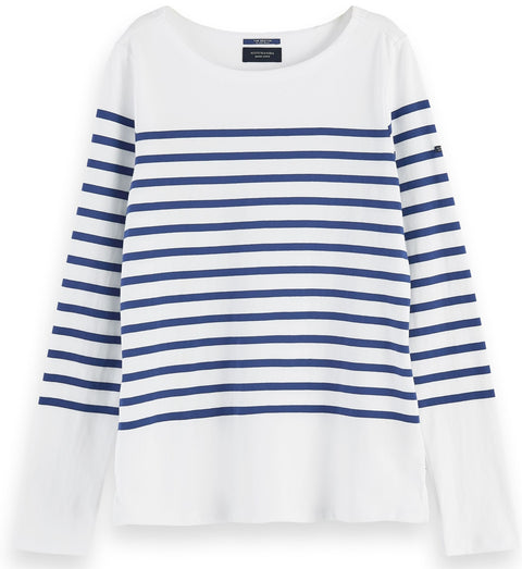 Scotch & Soda 100% Cotton Long Sleeve Breton T-Shirt - Women's
