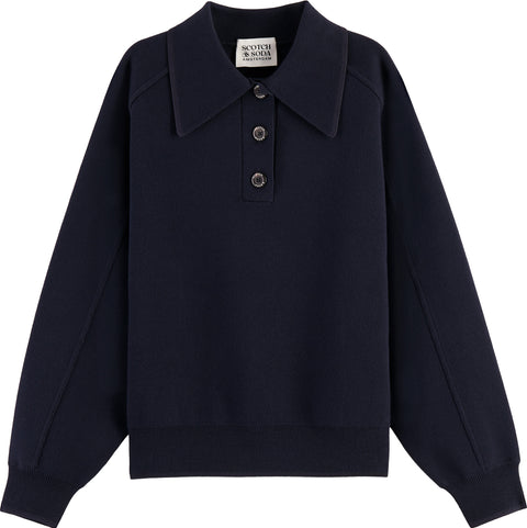 Scotch & Soda Organic Cotton Polo Sweater - Women's